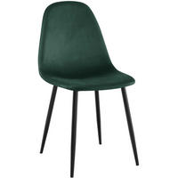 STUHL Samt Grün - Schwarz/Grün, Textil/Metall (44/88/51cm) - CLP