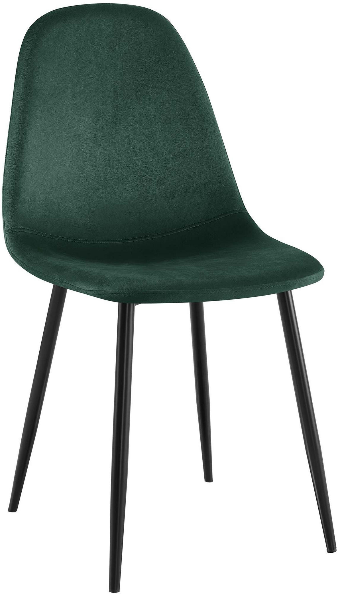 STUHL Samt Grün - Schwarz/Grün, Textil/Metall (44/88/51cm) - CLP