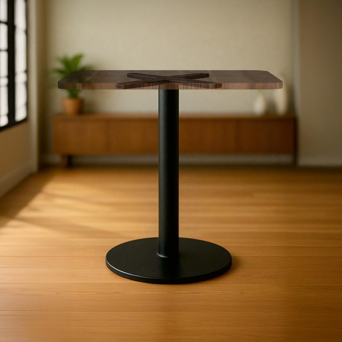 TISCHBEIN rund 54 cm Metall Schwarz - Schwarz, Metall (54/73/54cm) - CLP