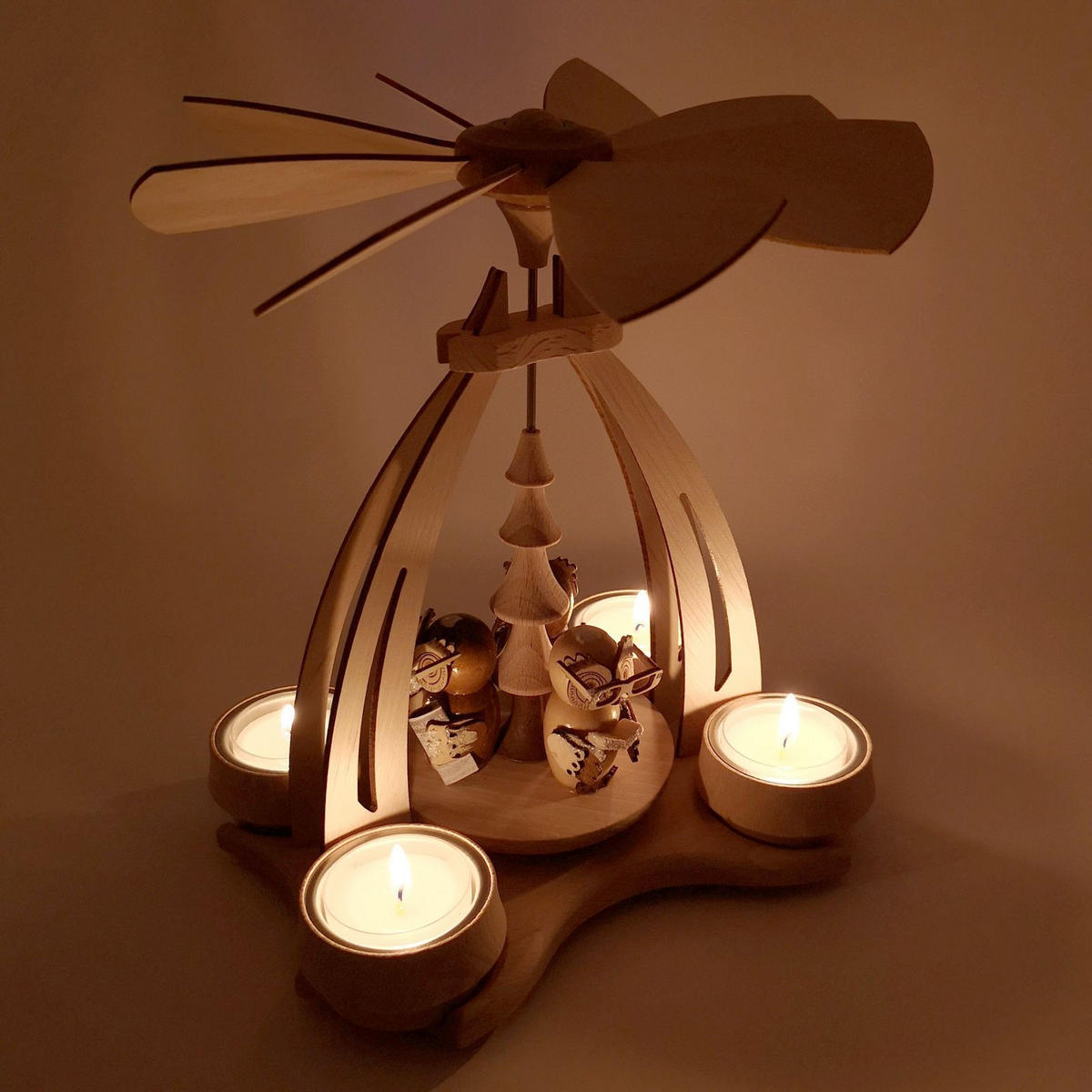 TISCH-PYRAMIDE Eulenwald 14/18/24 cm - Multicolor, Holz (0.1/24/0.1cm) - Dekoteam24