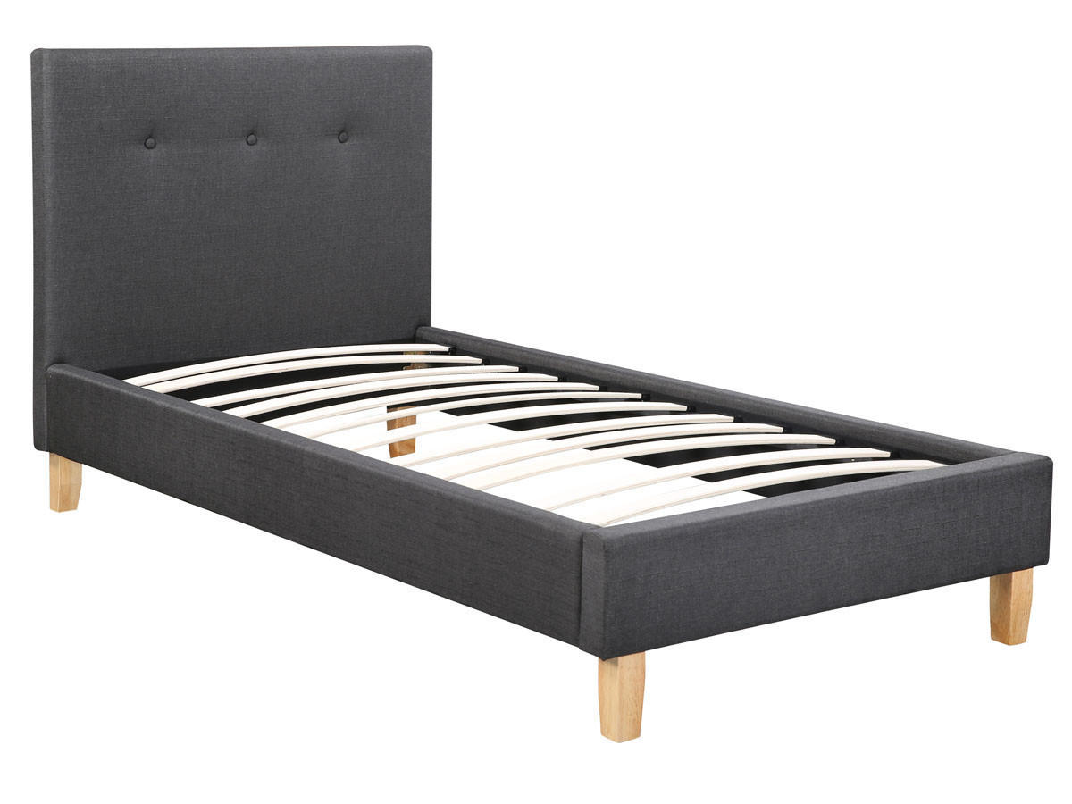 BETT elise Grau - Grau, Textil (190/90cm) - Habitat Garten