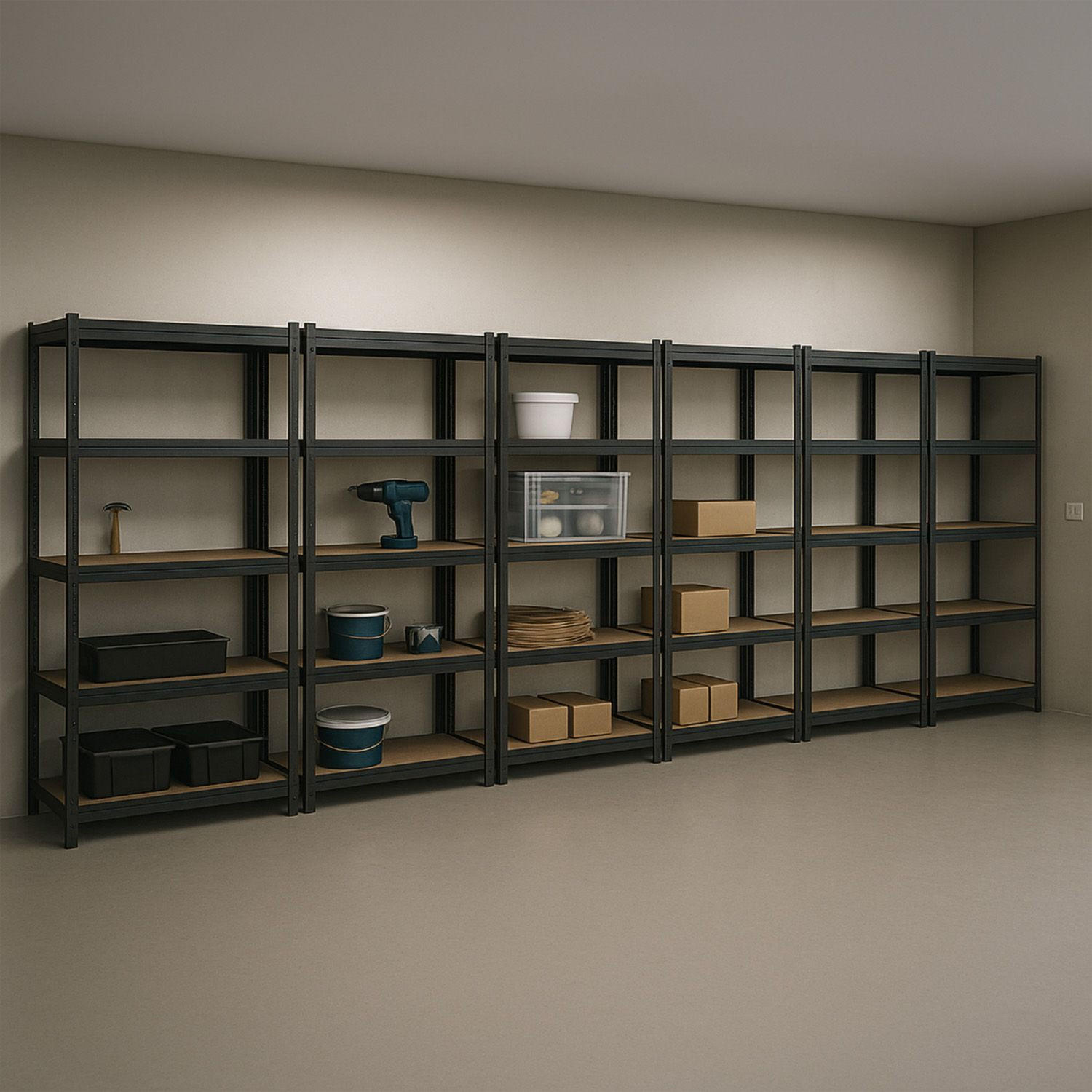 Thumbnail - Juskys Lagerregal, Grau, Metall, 90x180x40 cm, Freizeit, Heimwerken, Werkstatt