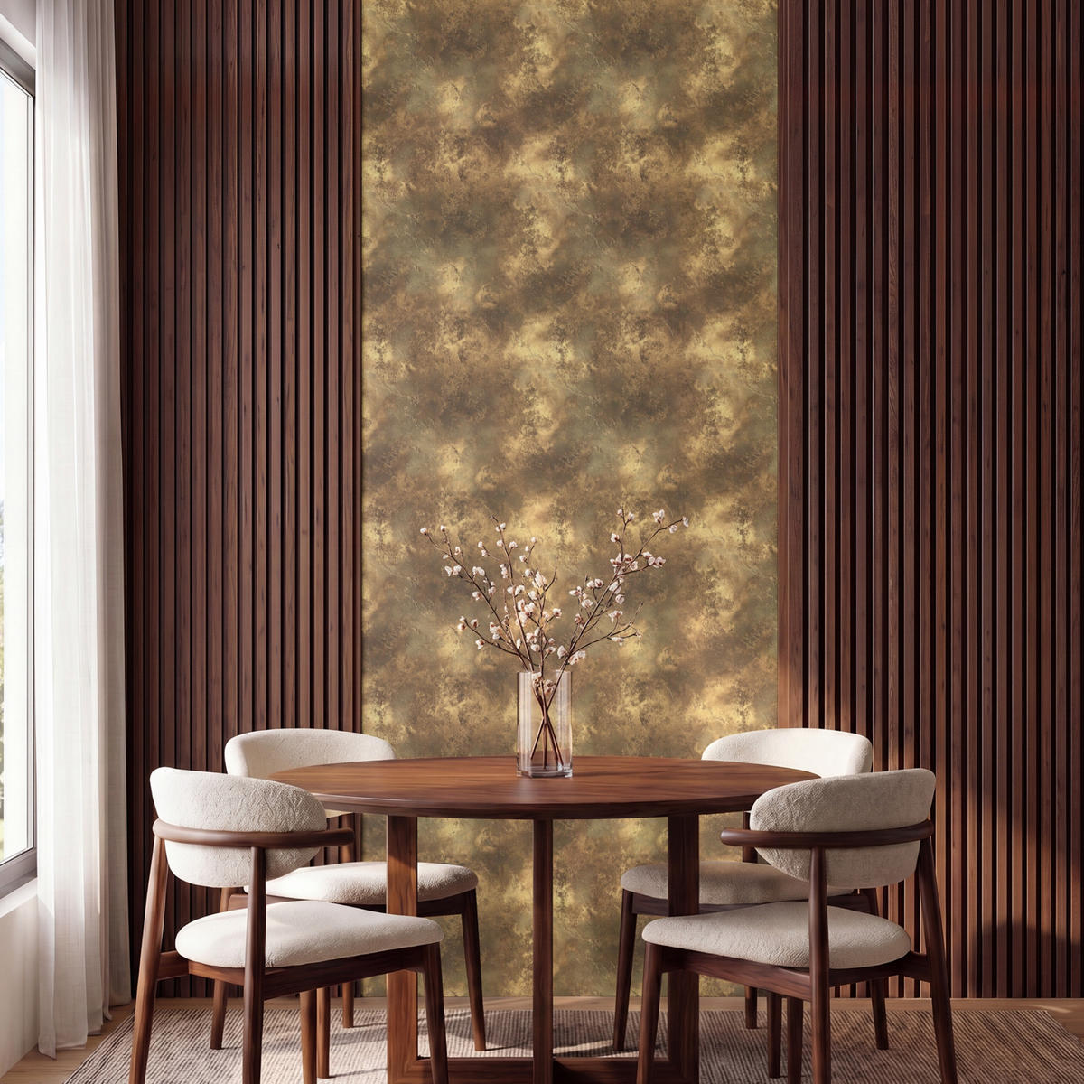TAPETE - Antik - Metallic-Look - Gold - 100x260 cm - Messingfarben, Papier (100/260cm) - OnlyWow