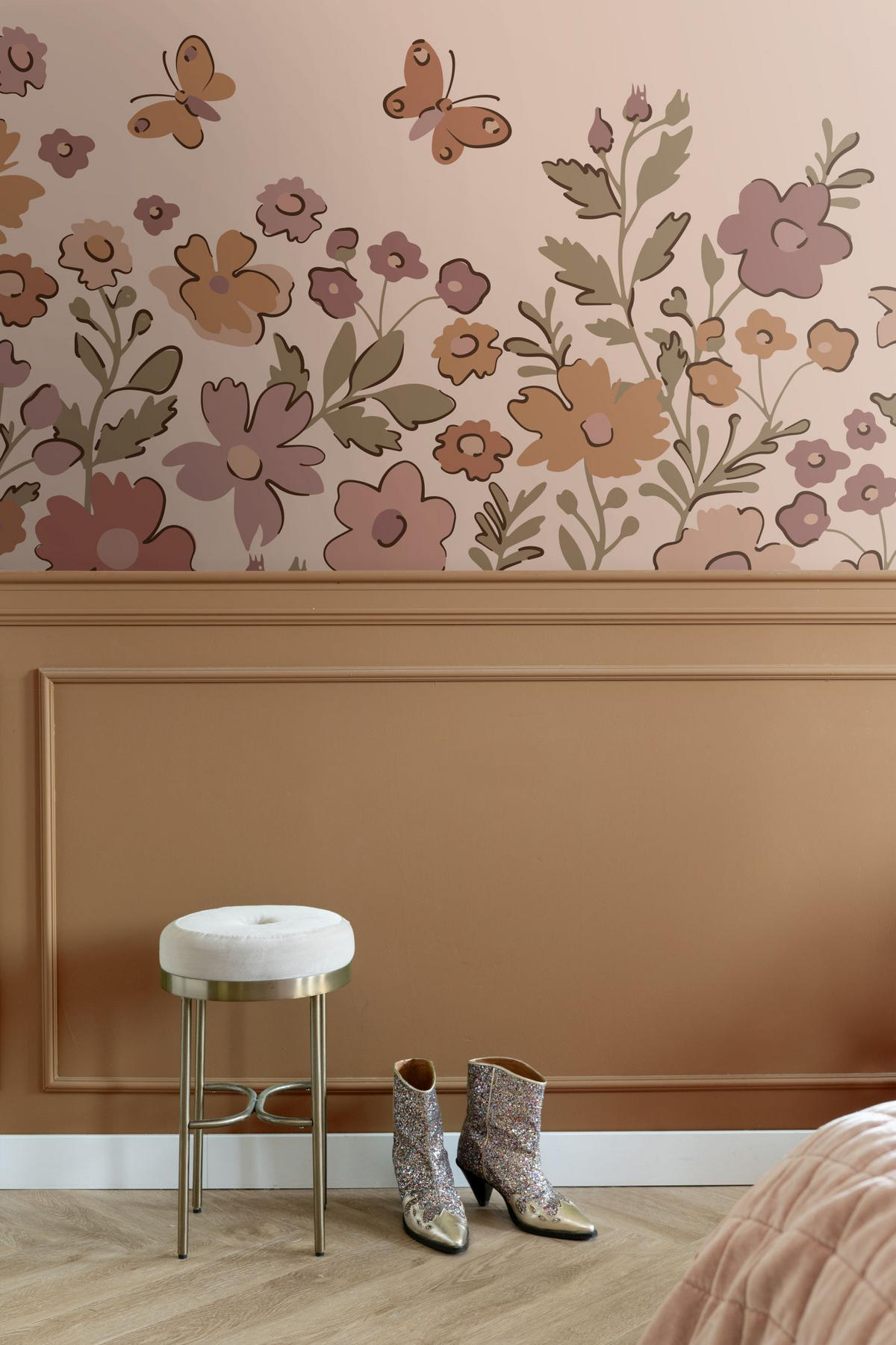 FOTOTAPETE Blumen 2.5 x 2.79 m - Terracotta, Papier (250/279cm) - ESTAhome
