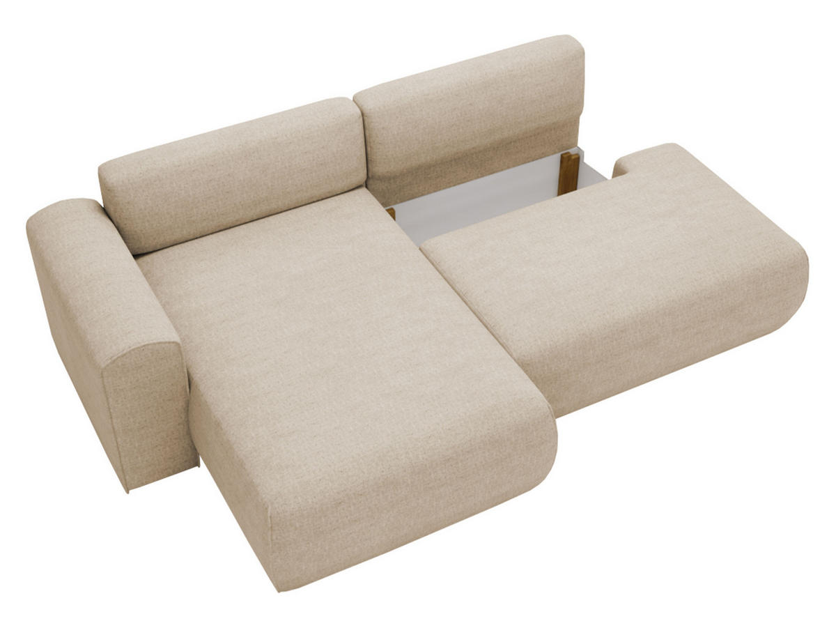 ECKSOFA Mila - Schwarz/Bronzefarben, Holzwerkstoff/Kunststoff (256/164cm) - MIRJAN24