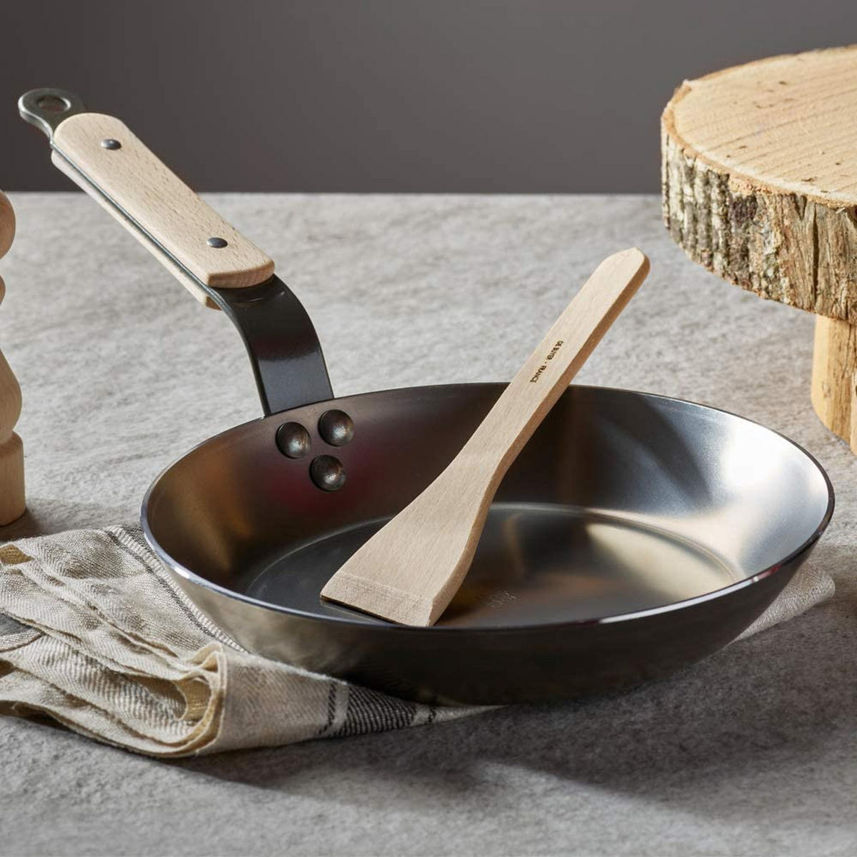 BRATPFANNE B Bois - Dunkelgrau, Metall (32cm) - De Buyer