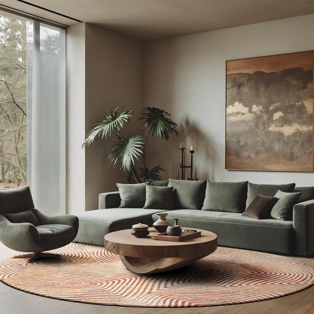 TEPPICH Indian Sand Meditation Coral 240/240 cm - Rot, Textil (240/240cm) - Louis De Poortere