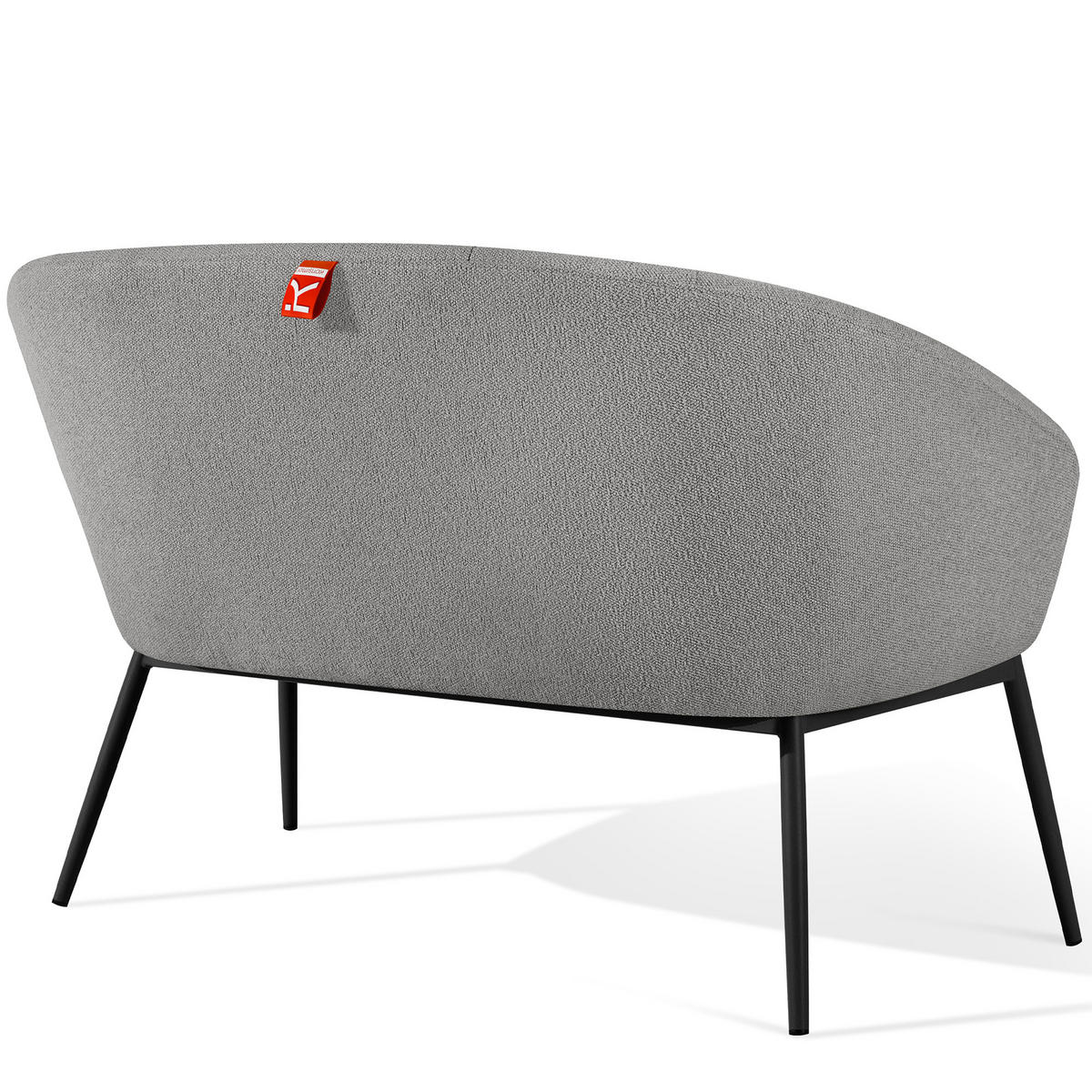 GARTENMÖBELSET SOLIS Gartenlounge-Set, grau/schwarz - Grau, Textil/Metall - KONSIMO®