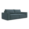 3-SITZER SOFA mit Schlaffunktion Samt Stoff Blau - Blau/Petrol, Kunststoff/Textil (255/85/105cm) - Makamii