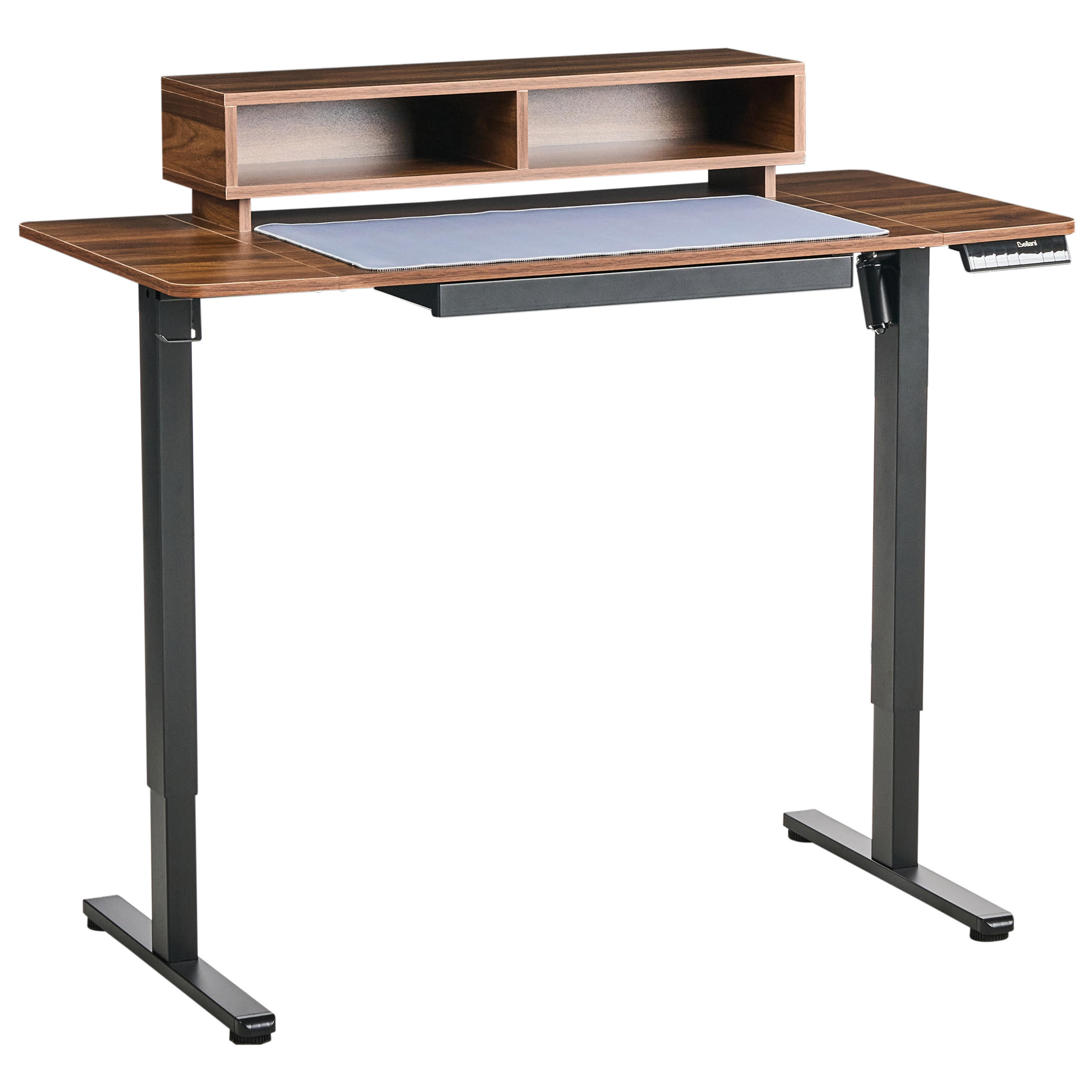 Beliani Schreibtisch Schwarz, Braun 120x88x60 cm