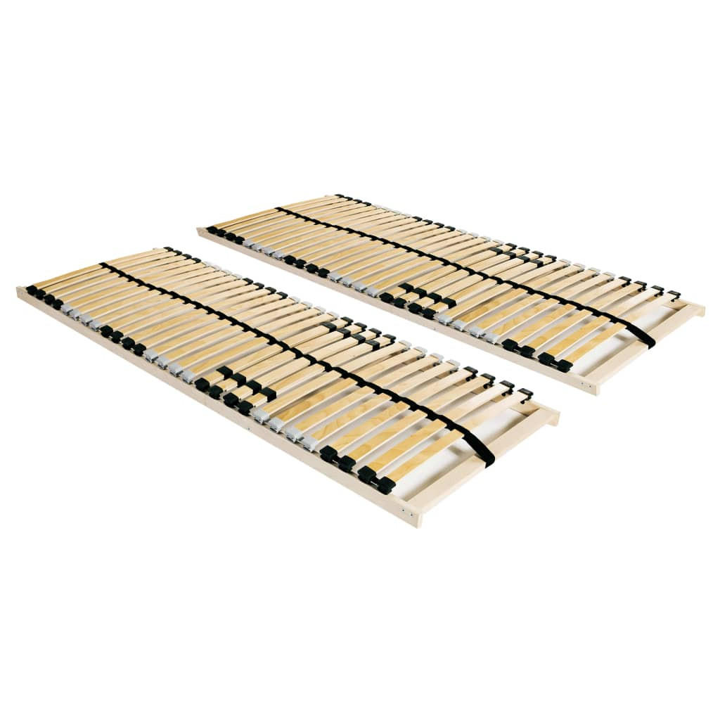 LATTENROSTE 2Er Set Mit 28 Latten 7 Zonen 70/200 Cm - Beige, Holz (70/200cm) - vidaXL