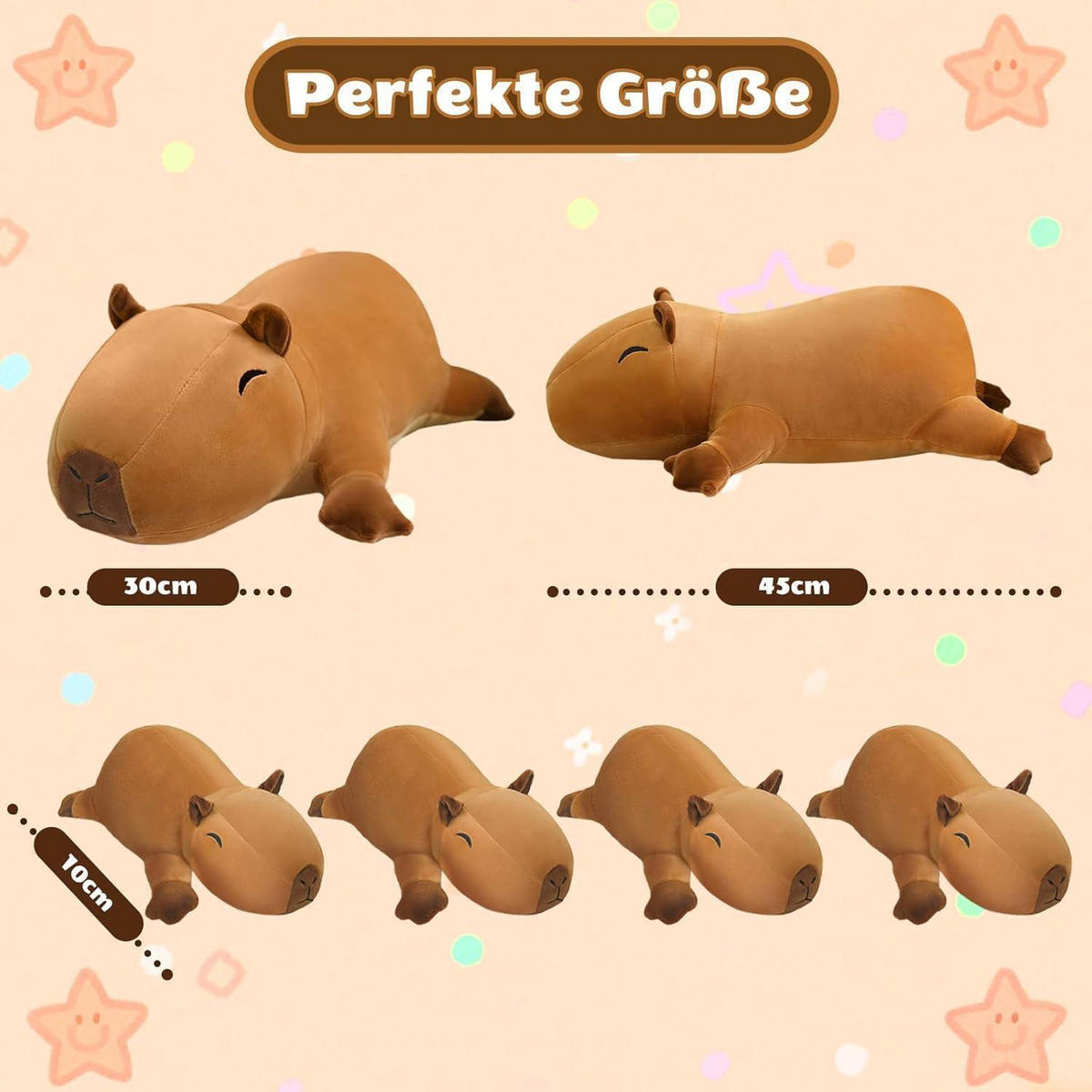 PLÜSCHTIER Capybara mit 4 Babys - Braun, Textil (22/50cm)