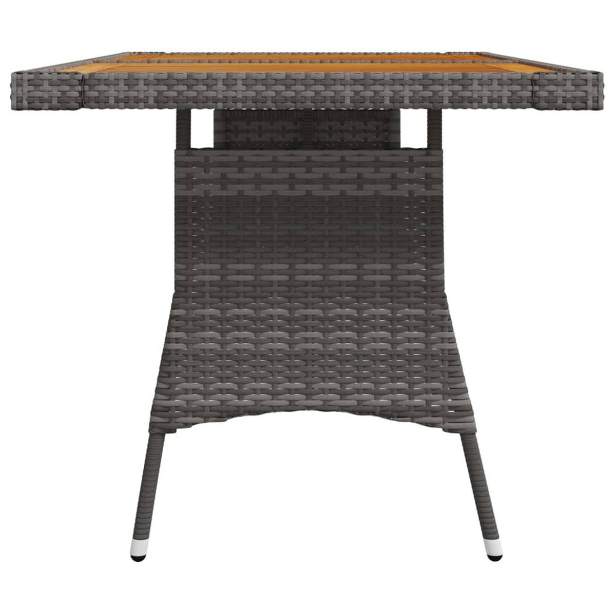 GARTENTISCH Grau 130/70/72 Cm Poly Rattan & Massivholz Akazie - Grau, Kunststoff (130/70/72cm) - vidaXL