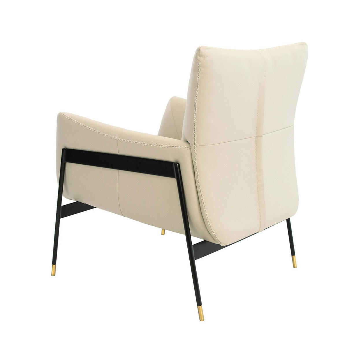 SESSEL Perlgrauer Leder 87/67/75 cm - Greige/Perlmutt, Leder/Metall (87/75/67cm) - ANGEL CERDA