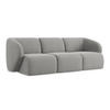 3-SITZER SOFA Bouclé Stoff Grau - Hellgrau/Schwarz, Holzwerkstoff/Kunststoff (244/75/94cm) - LaMiaSofa