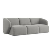 3-SITZER SOFA Bouclé Stoff Grau - Hellgrau/Schwarz, Holzwerkstoff/Kunststoff (244/75/94cm) - LaMiaSofa
