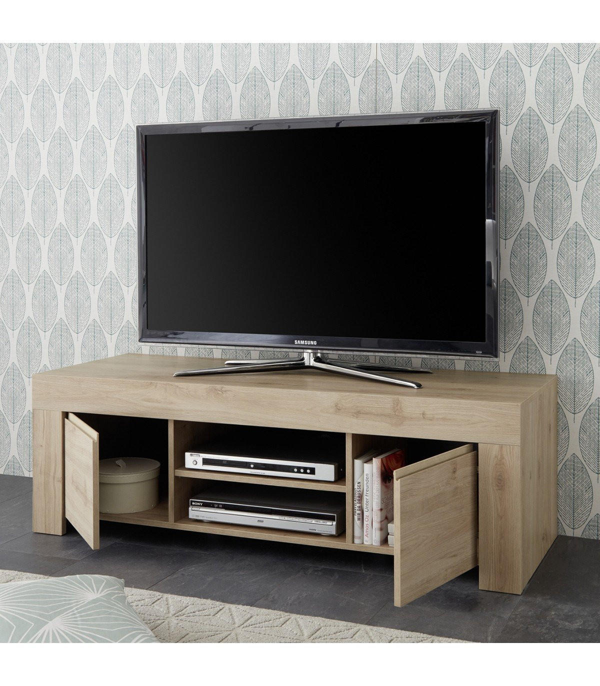 TV-MÖBEL mit 2 Türen L138 cm - Firenze - Eichefarben, Holzwerkstoff (42/44/138cm) - Calicosy