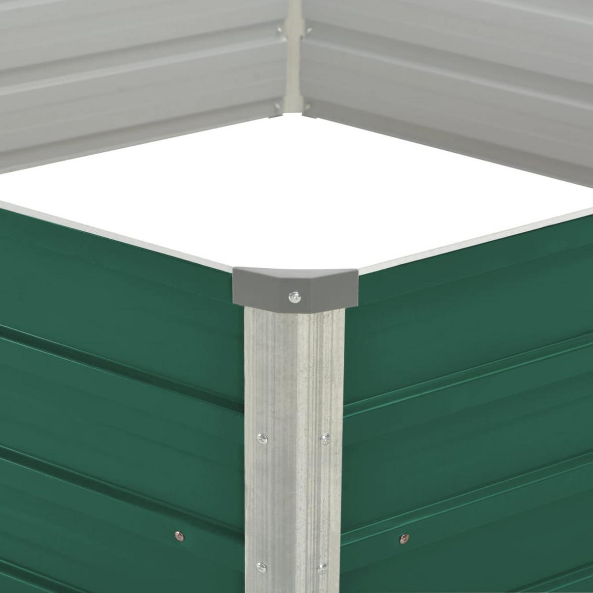 HOCHBEET 129x129x45 cm Verzinkter Stahl Grün - Grün, Metall (129/46/129cm) - furnicato