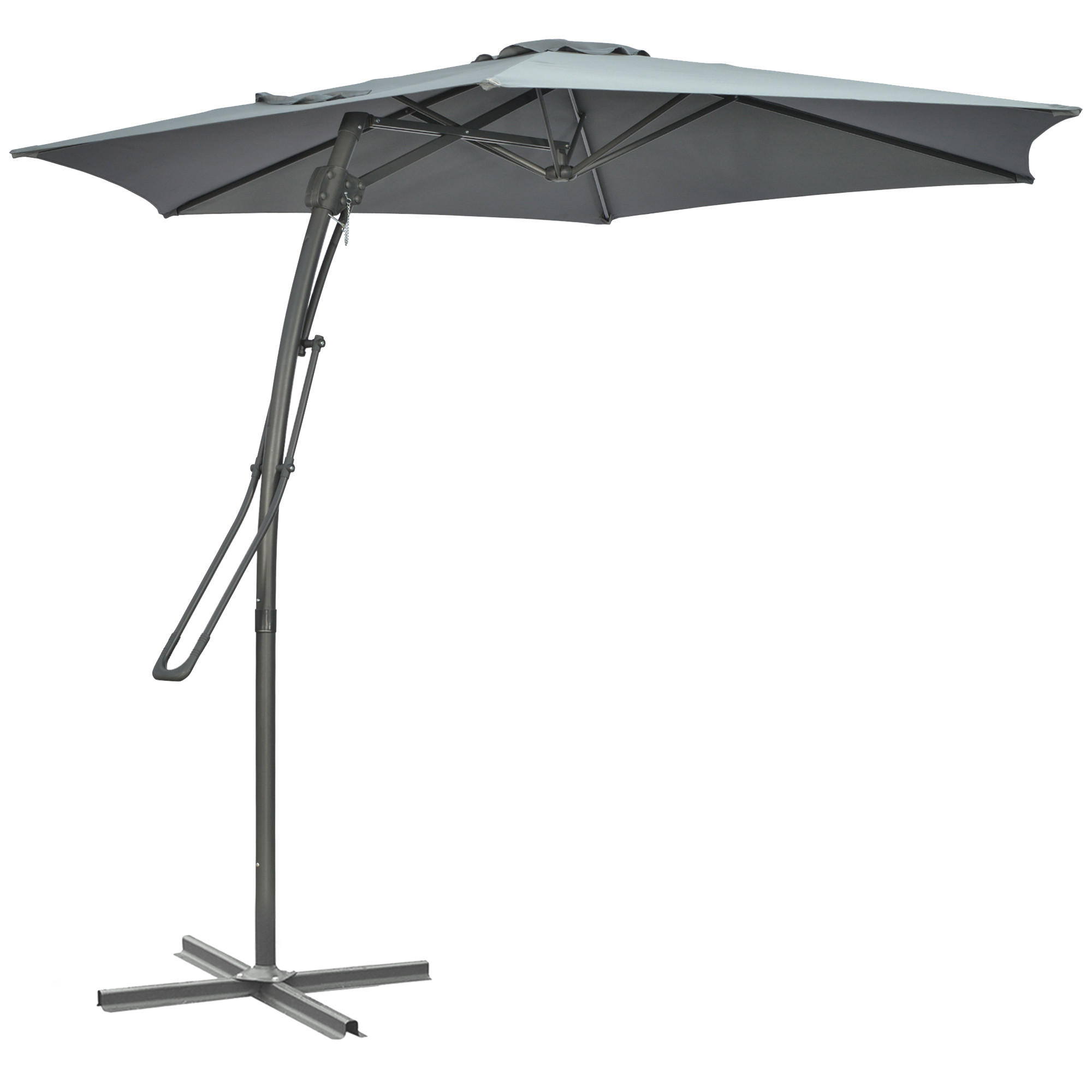 AMPELSCHIRM aus Metall, Polyester Dunkelgrau - Dunkelgrau, Metall (293/293cm) - Outsunny