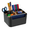 SCHREIBTISCHORGANIZER - Schwarz, Holz/Kunststoff (15/18/9.5cm) - Relaxdays