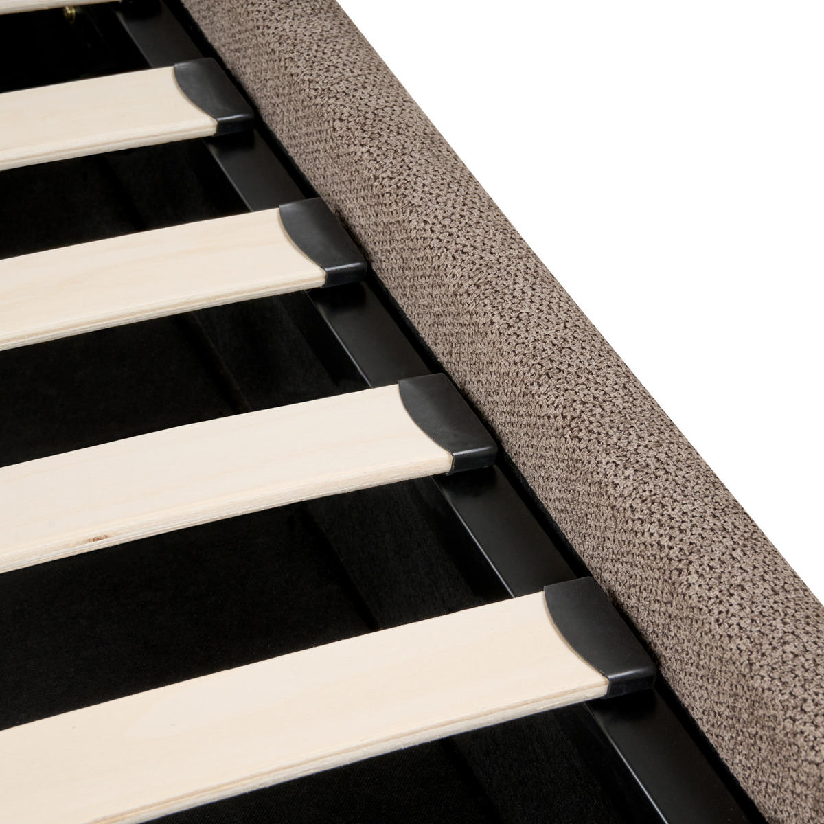 BETT mit Stauraum 160/200 cm Stoff Taupe Tarascon - Taupe, Textil (160/200cm) - Beliani