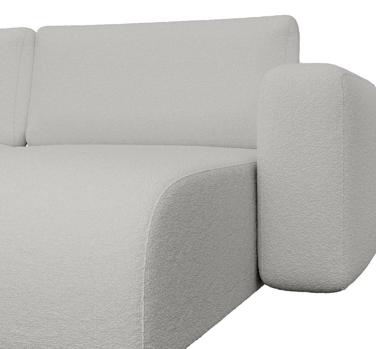 WOHNLANDSCHAFT TALW U mit Schlaffunktion, Hellgrau - Hellgrau, Textil (398/185cm) - Fedve