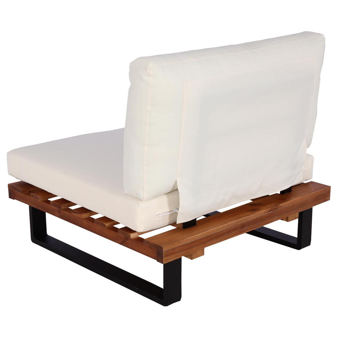 LOUNGESESSEL Garten Braun Cremeweiß - Braun, Holz (82/75/82cm) - PROREGAL