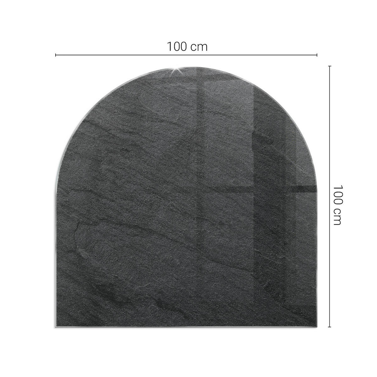 GLASPLATTE für Kamin 100x100 cm Schwarz - Schwarz, Glas (100/100/0.4cm) - ArtPrintCave