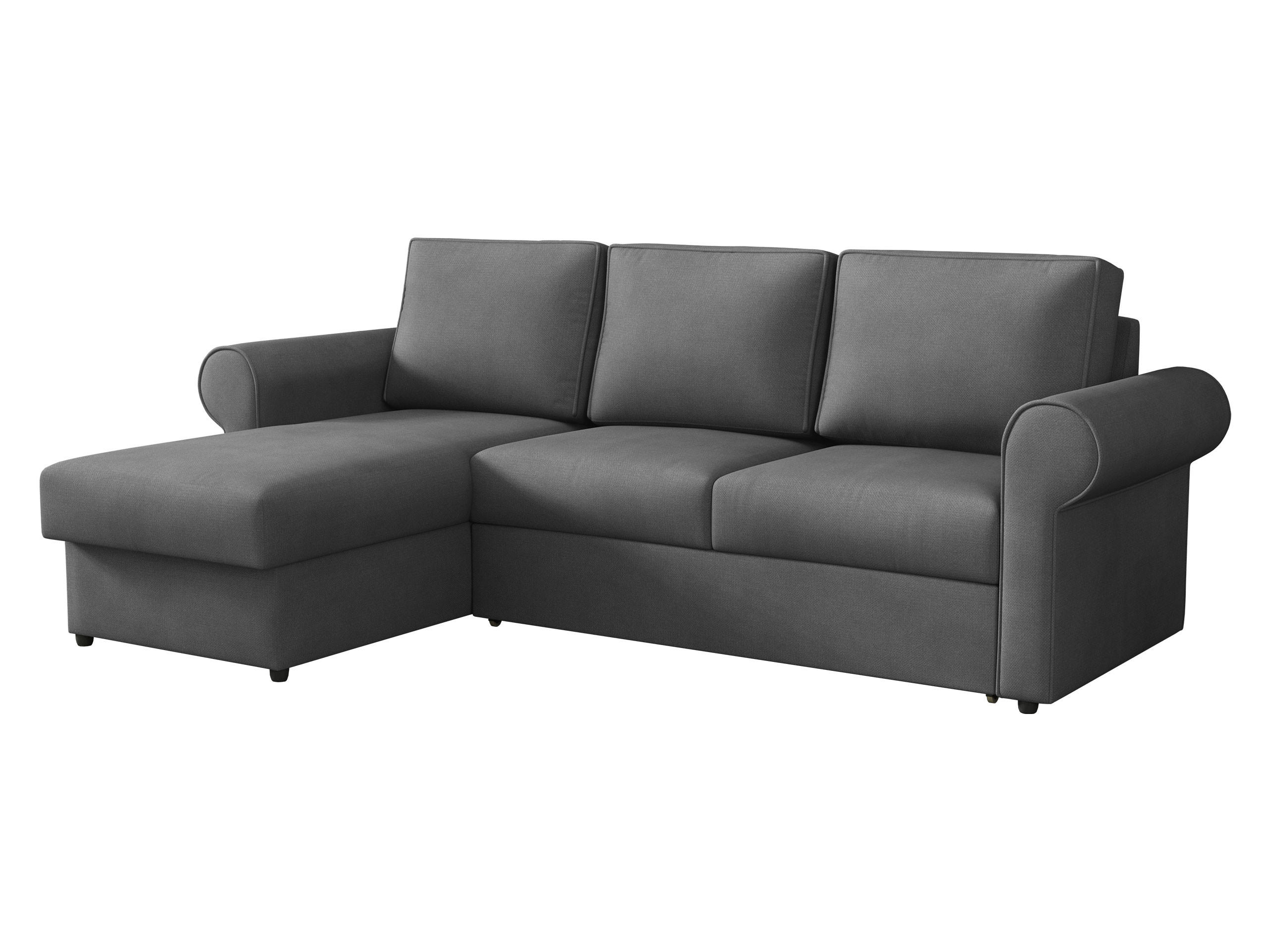 ECKSOFA Monaco - Schwarz/Grau, Holz/Textil (246/155cm) - MIRJAN24