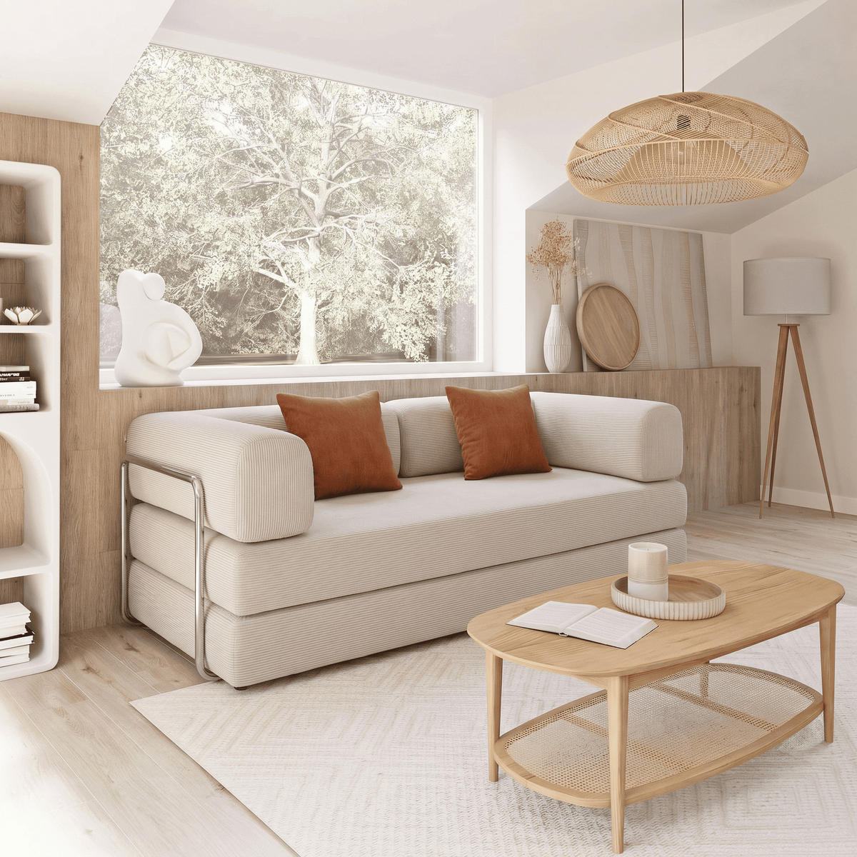SCHLAFSOFA Kaia Weiß Mango - Weiß, Textil (180/70/100cm) - COCO Living