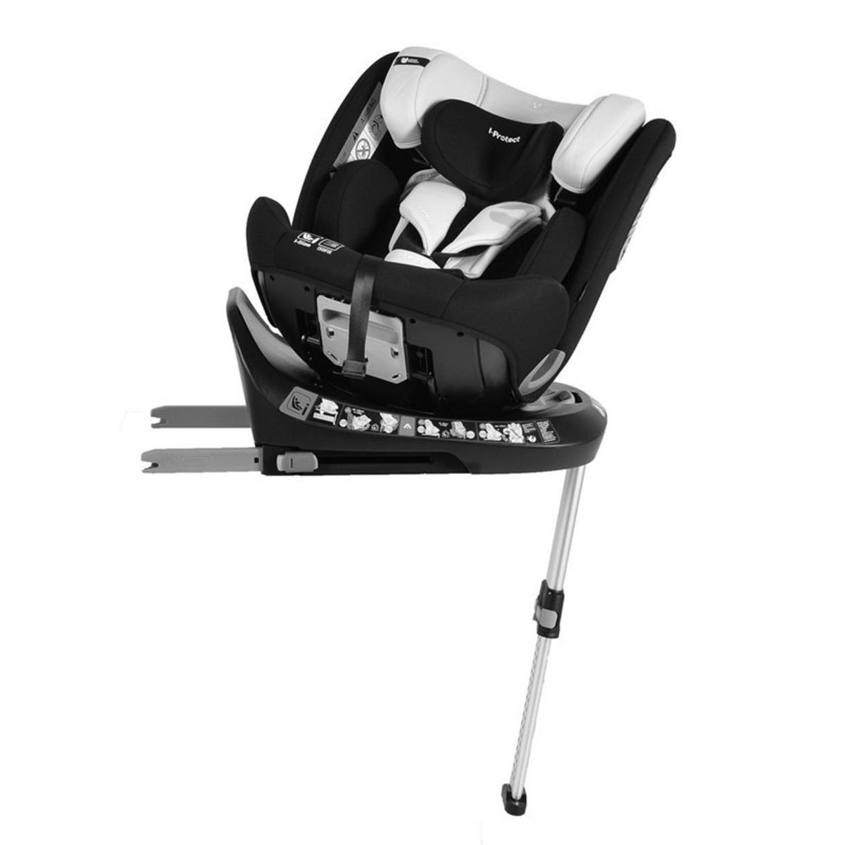 KINDERSITZ i-Protect i-Size grau (40-150cm) Gruppe 0+/1/2/3 Stützfuß Isofix - Grau, Kunststoff (45/60/53cm) - Cangaroo