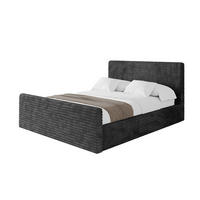 POLSTERBETT mit Bettkasten, Fußteil und Lattenrost, Boxbett mit Matratze H3/H4 - ALOVA-Z 180x200 Schwarz - Schwarz, Holzwerkstoff/Textil (180/200cm) - ALTDECOR