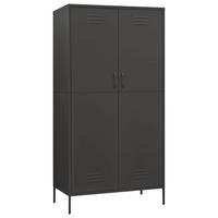 KLEIDERSCHRANK 2-Türig mit 4 verstellbaren Fächern 90/50/180 cm aus Stahl Anthrazit - Anthrazit, Metall (90/180/50cm) - vidaXL