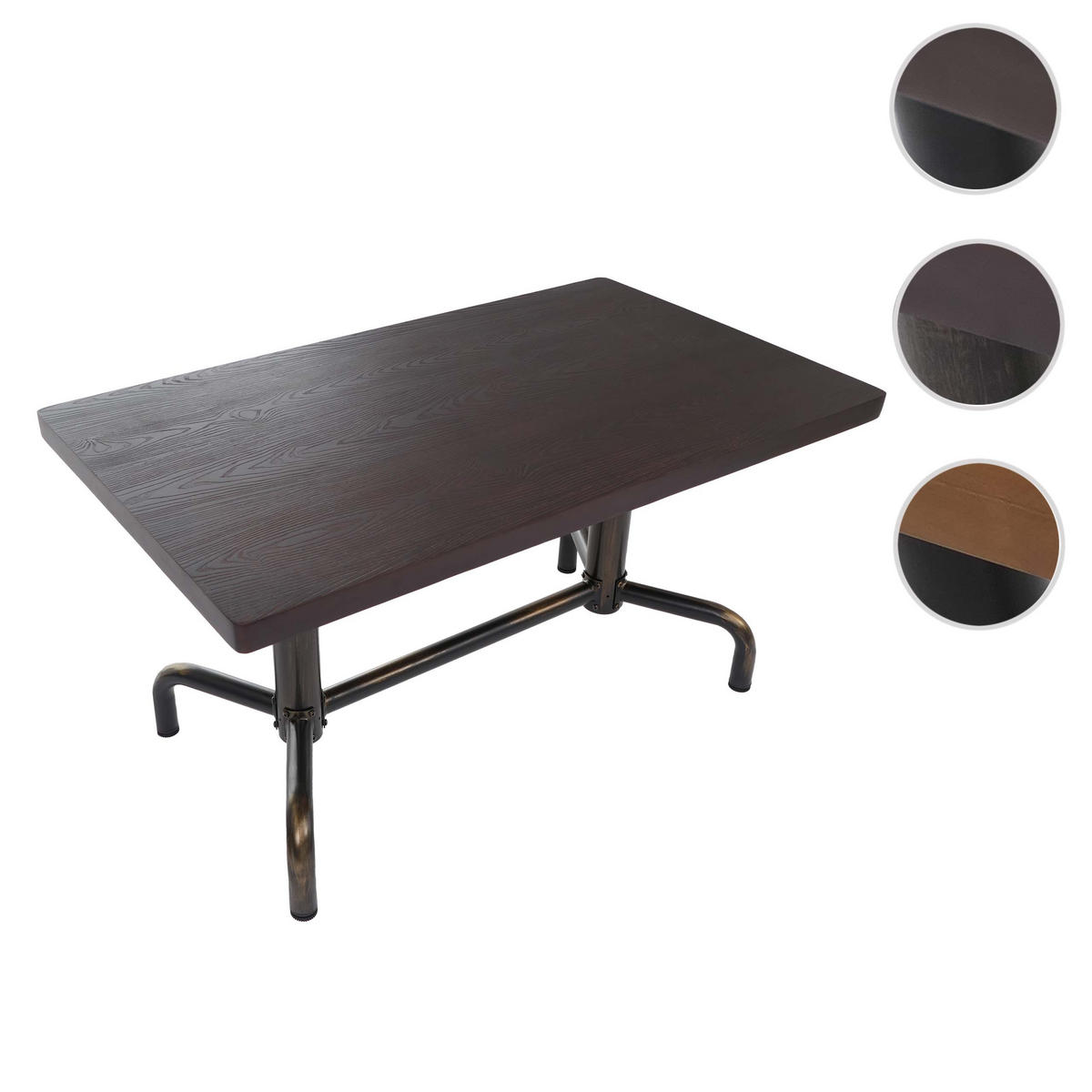 JÍDELNÍ STŮL hranatý Hnědý, bronzový - bronzová/hnědá, dřevo (80/140/74cm) - MCW