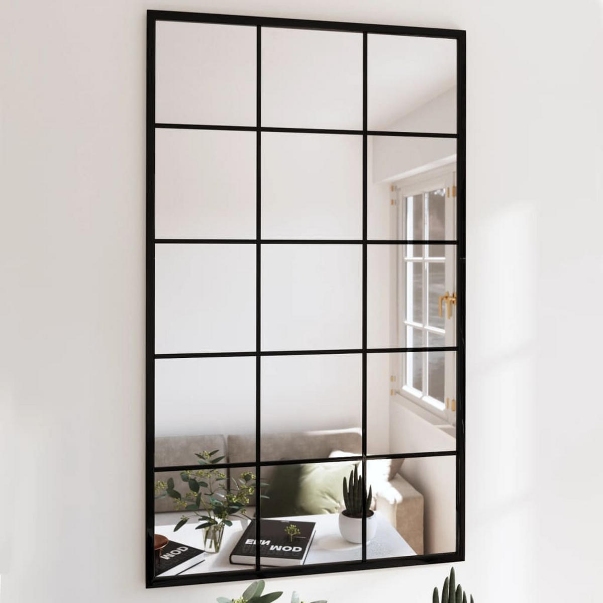 WANDSPIEGEL 4 Stk. Schwarz 100x60 cm Metall - Schwarz, Metall (120/200/200cm) - furnicato