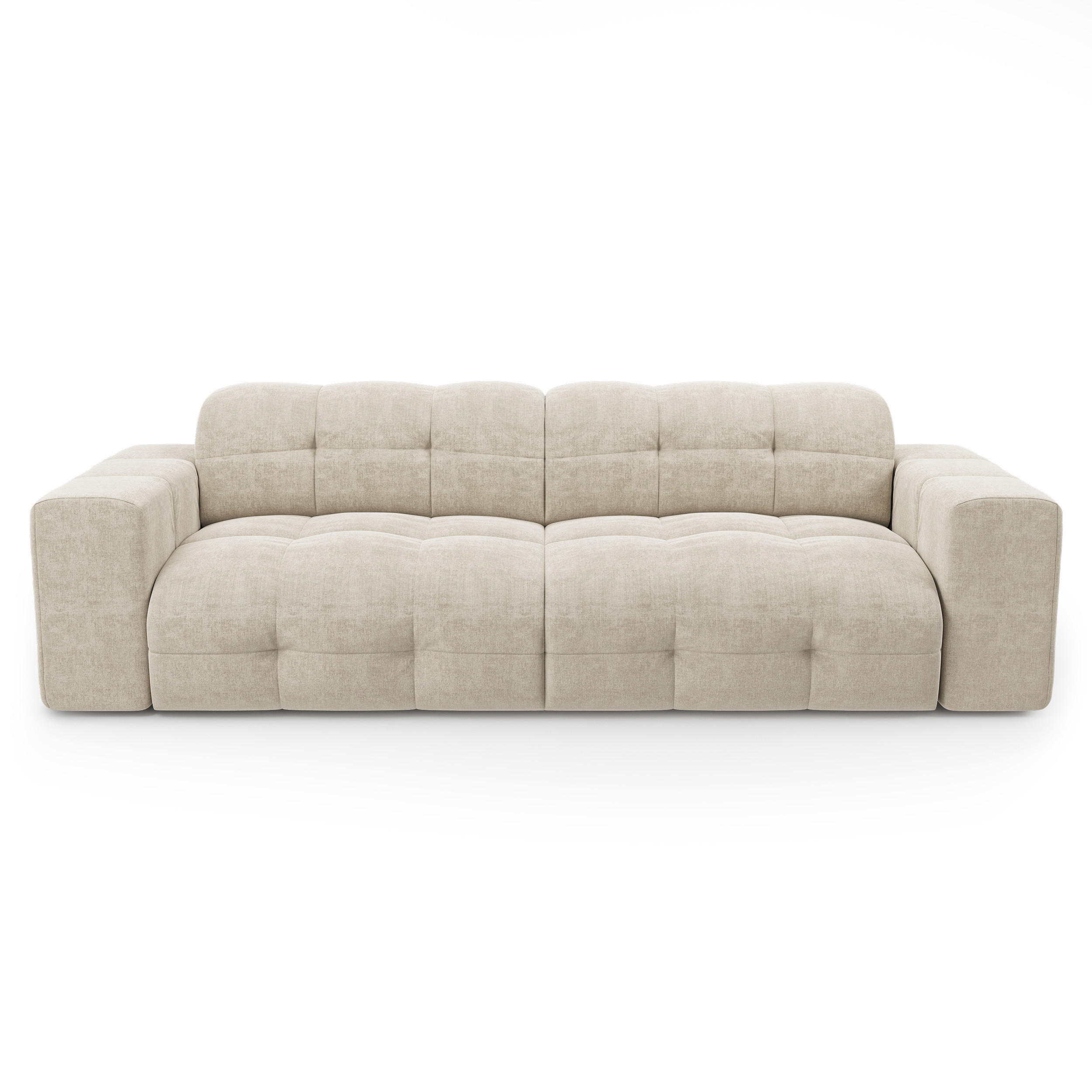 SOFA 4-SITZER Samt creme 230 cm - Creme, Textil (230/45/32cm) - Sia Home