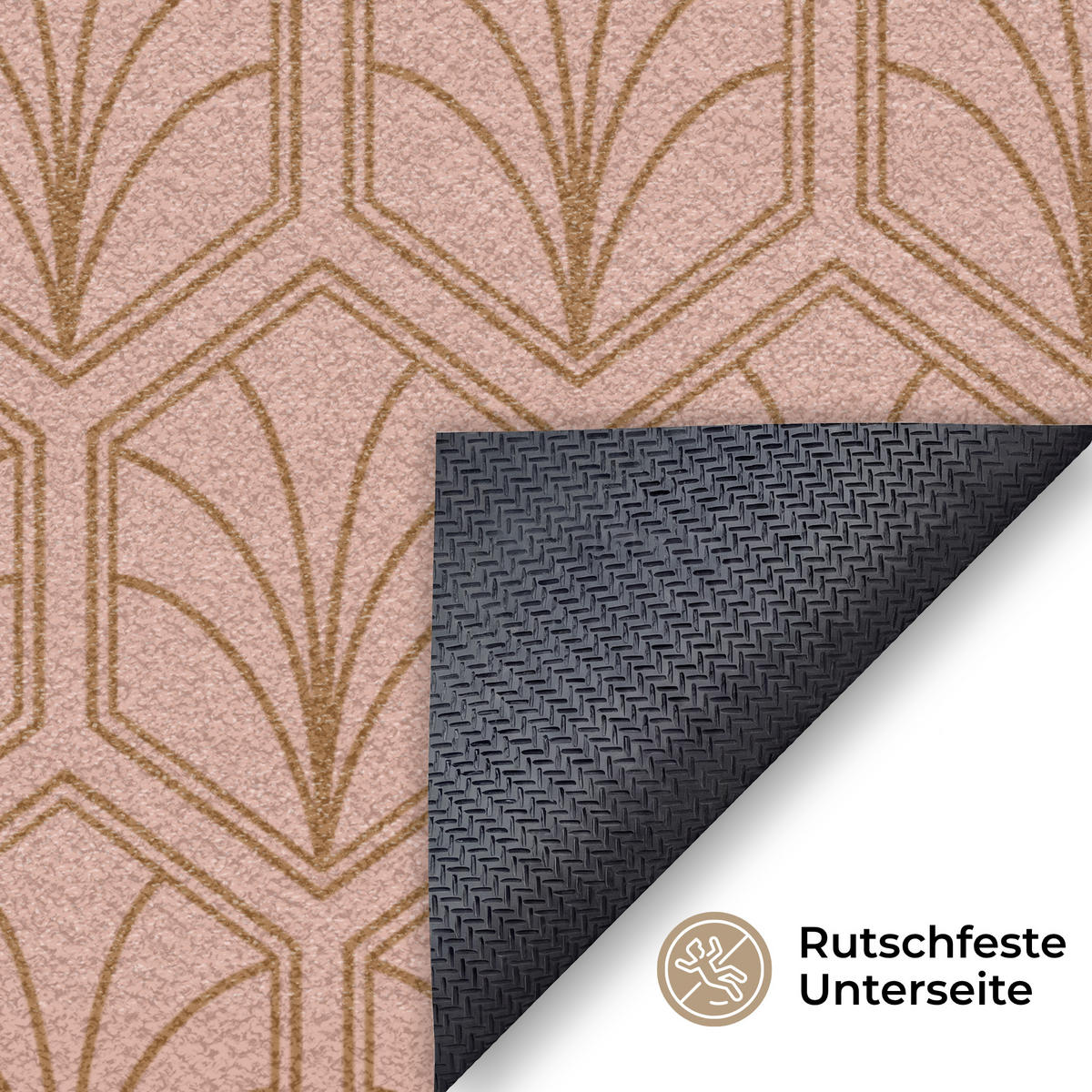 ROHOŽKA Lososově růžová - Vzor - Geometrický 120x80 cm - starorůžová, textil/umělá hmota (120/0.4cm) - MuchoWow