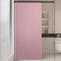 DUSCHVORHANG Rosa 120 x 200 cm magnetisch faltbar wasserdicht schimmelresistent waschbar mit Haken - Pink, Textil (120/200cm) - MCBOSON