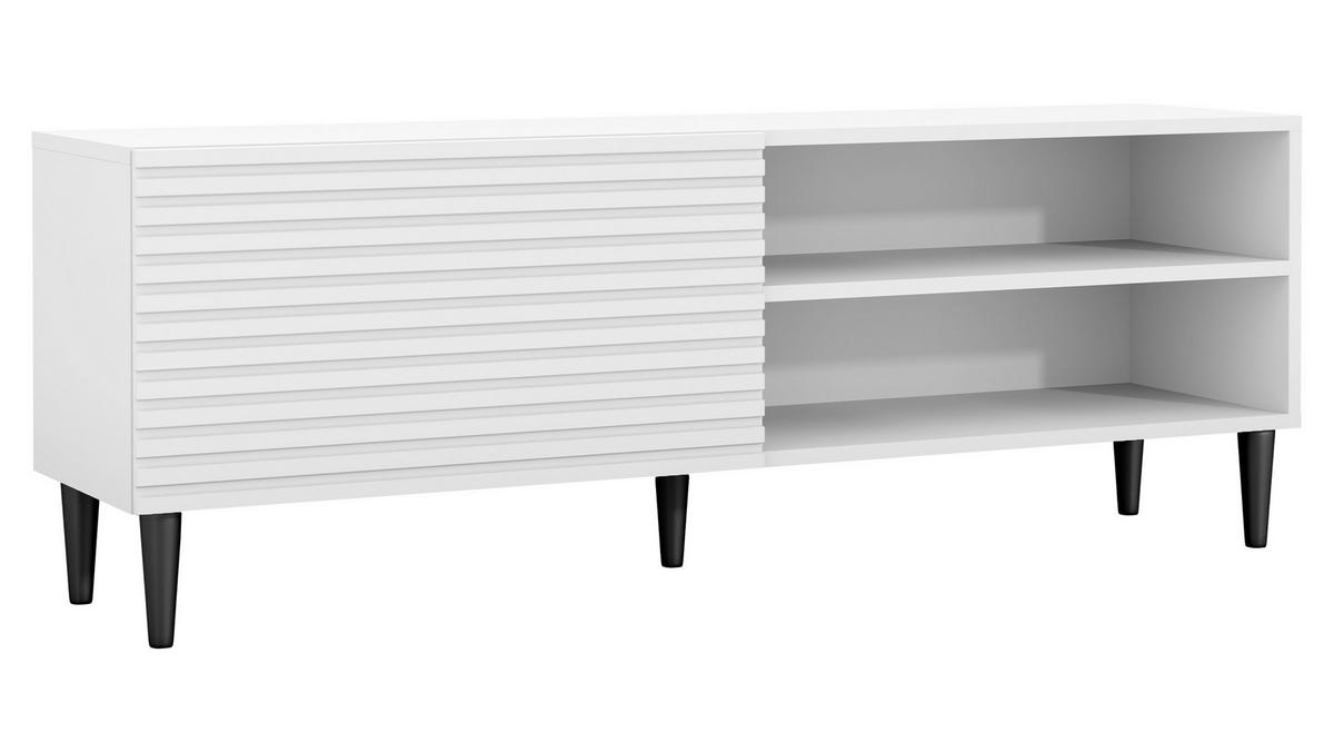 TV-ELEMENT Nakomo - Schwarz/Weiß, Holz/Holzwerkstoff (150/53/40cm) - MIRJAN24