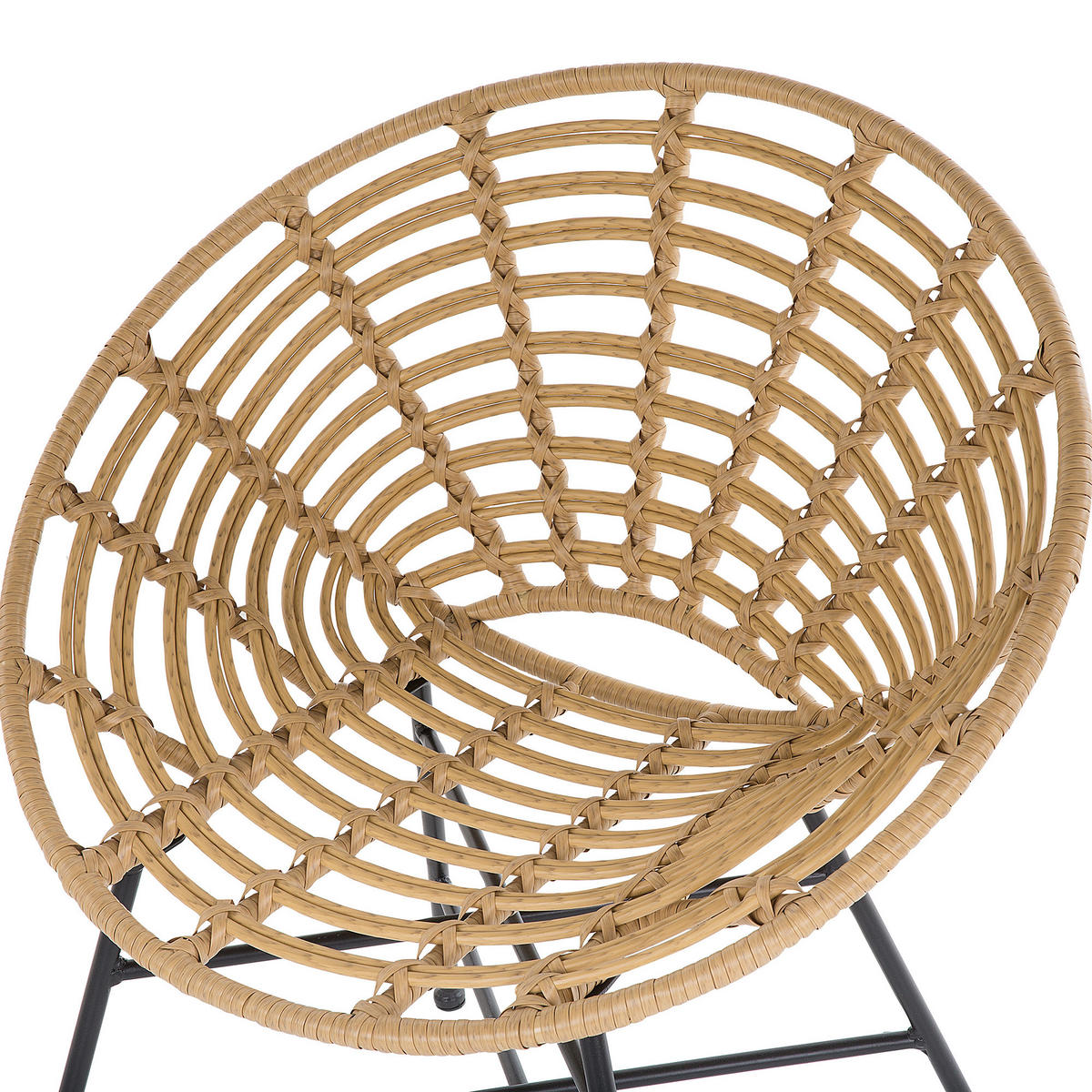 RATTANSTUHL 2er-Set PE beige Acerra - Beige, Kunststoff (71/80/48cm) - Beliani