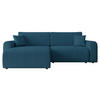 ECKSOFA Floryn L Cord - Blau/Schwarz, Holz/Kunststoff (245/145cm) - MIRJAN24