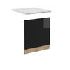 FRONTBLENDE R-Line Schwarz Hochglanz 60 cm, AP Marmor - Schwarz Hochglanz/Eiche Wotan, Holzwerkstoff (60/57.2/1.6cm) - Vicco
