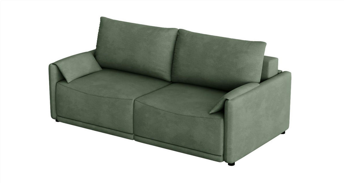 SCHLAFSOFA Mirena - Grün, Holzwerkstoff/Textil (215/100/112cm) - Fun Möbel