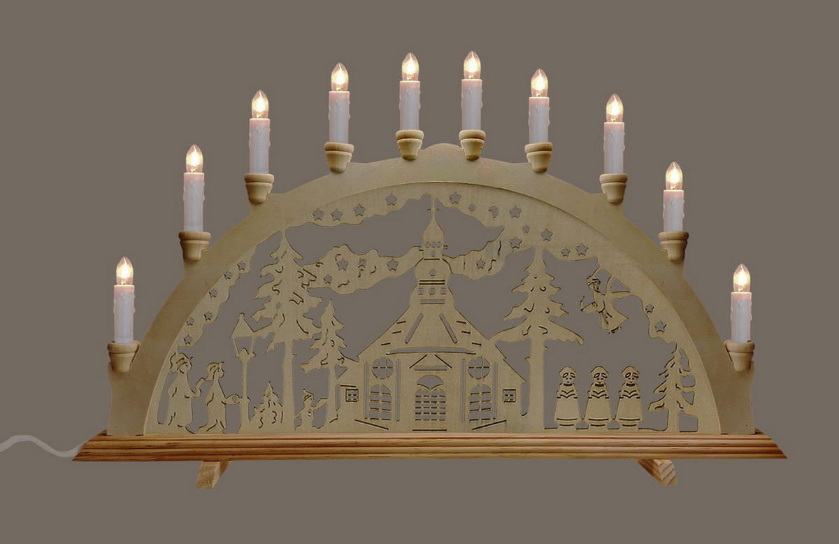 SCHWIBBOGEN Seiffen 10-flammig - Multicolor, Holz (0.1/1/0.1cm) - Dekoteam24