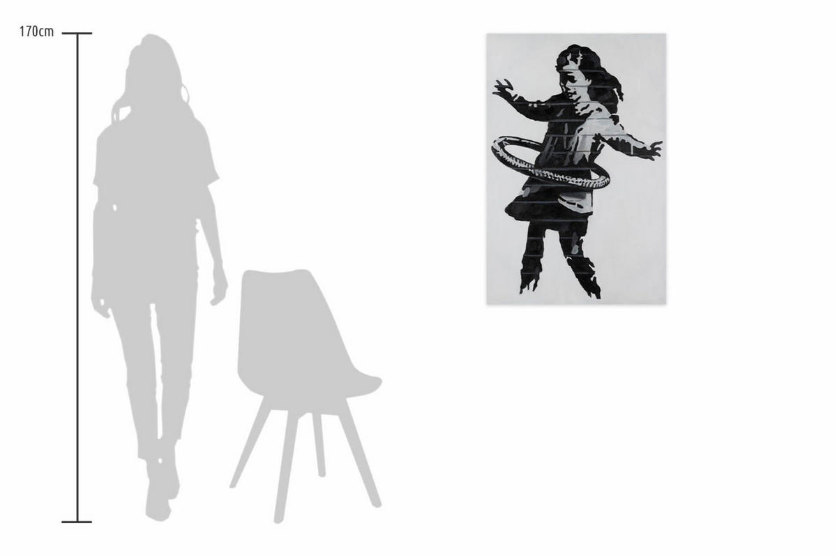 OLEJOMAĽBA 60/90 cm, Zvieratá - čierna, drevo/textil (60/90cm) - KUNSTLOFT