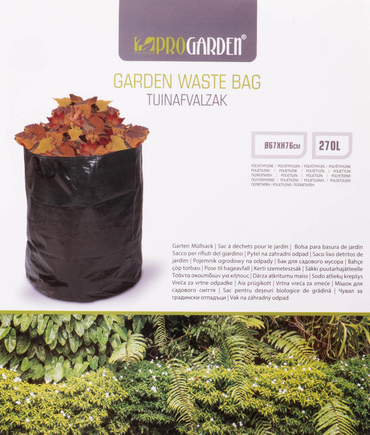 GARTENABFALLSACK mit Tragegriffen 270 L - Grün, Textil (67/76/67cm)