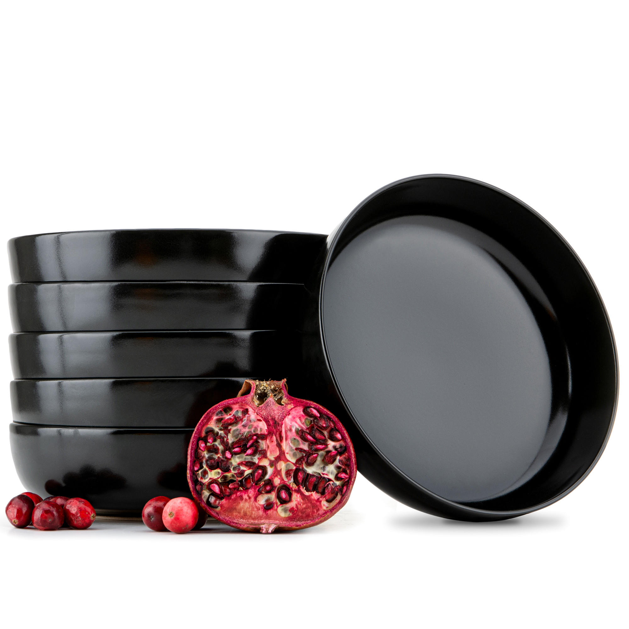TELLER-SET VICTO 6-tlg Suppenteller, matt schwarz - Schwarz, Keramik (18cm) - KONSIMO®