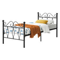METALLBETT Apolda - Schwarz, Metall (90/200cm) - [en.casa]
