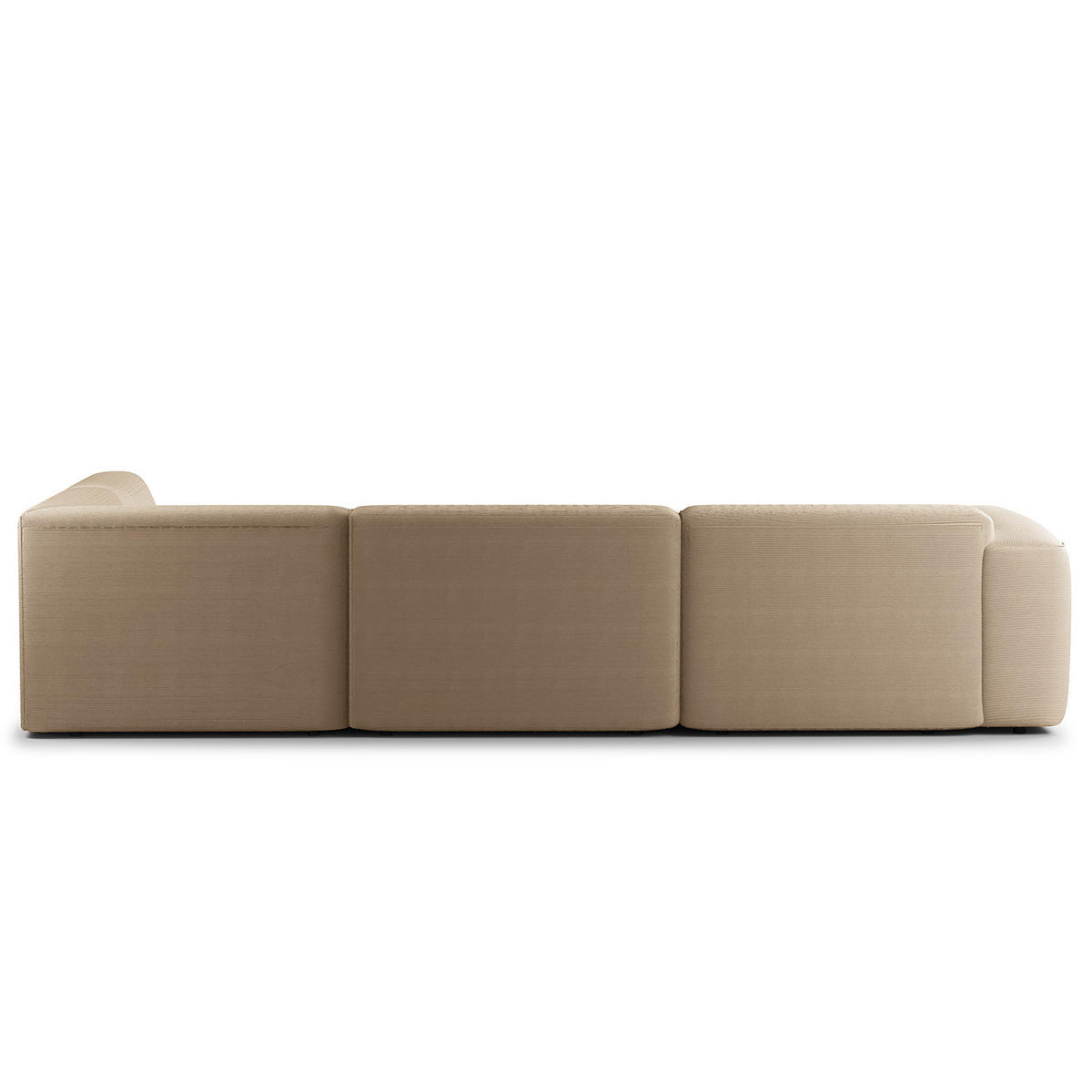 3-SITZER ECKSOFA mit Recamiere - Taupe/Schwarz, Kunststoff/Textil (295/231cm) - home24