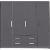DREHTÜRENSCHRANK VANO 200/190/56cm 4-türig Anthrazit - Anthrazit, Holzwerkstoff (200/190/56cm) - MASSENO